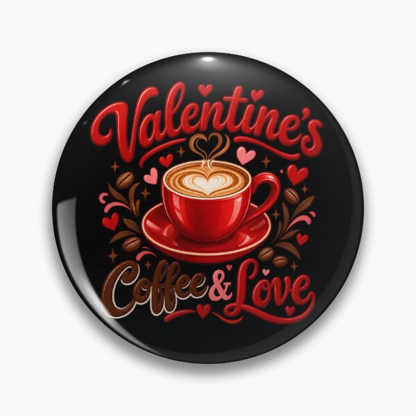 Item preview, Valentine’s Coffee & Love Cute Retro Red Cup & Saucer Latte Art T-Shirt & Sticker designed and sold by MCV-Designs.