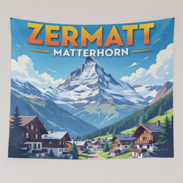 Item preview, Zermatt Matterhorn – Vintage Swiss Alpine Travel Poster designed and sold by LSVart.
