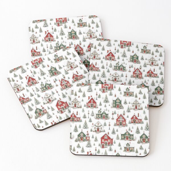 Item preview, Watercolor Christmas Houses in Snow Seamless Pattern designed and sold by FuzionRaptor.