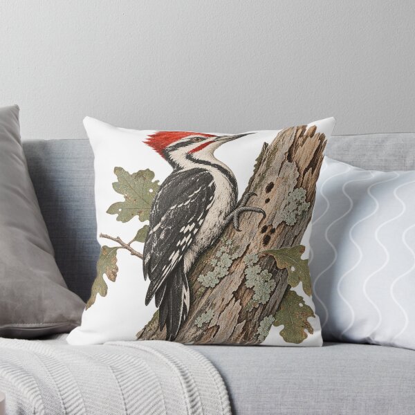 Item preview, Pájaro carpintero moteado grande en el tronco de un árbol. Pájaro carpintero antiguo. Naturaleza. designed and sold by LongIslandDesgn.