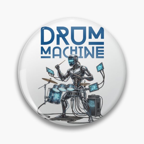 Item preview, AI robot playing futuristic drums - gift for drummer designed and sold by I-dsgn.