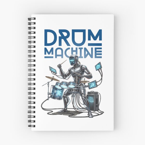 Item preview, AI robot playing futuristic drums - gift for drummer designed and sold by I-dsgn.