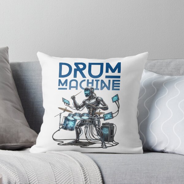 Item preview, AI robot playing futuristic drums - gift for drummer designed and sold by I-dsgn.