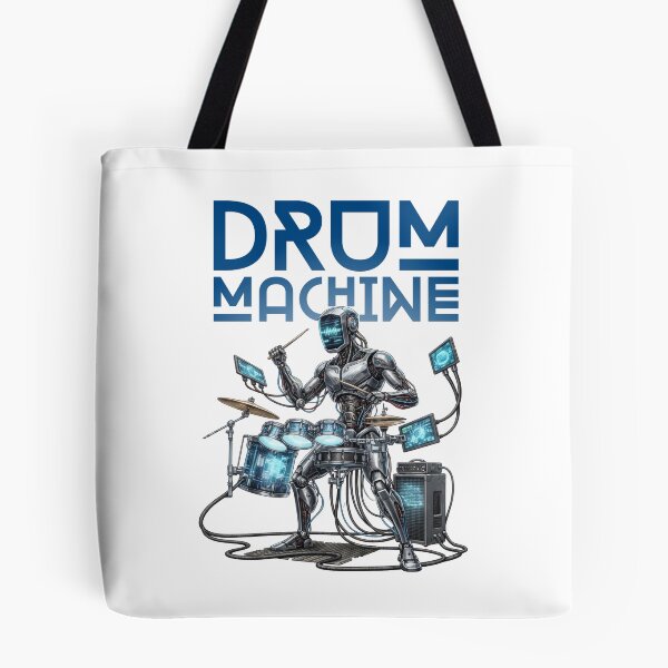 Item preview, AI robot playing futuristic drums - gift for drummer designed and sold by I-dsgn.