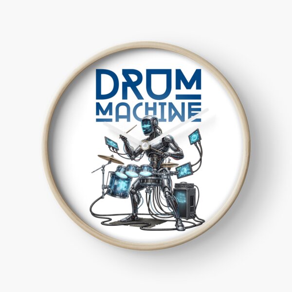 Item preview, AI robot playing futuristic drums - gift for drummer designed and sold by I-dsgn.