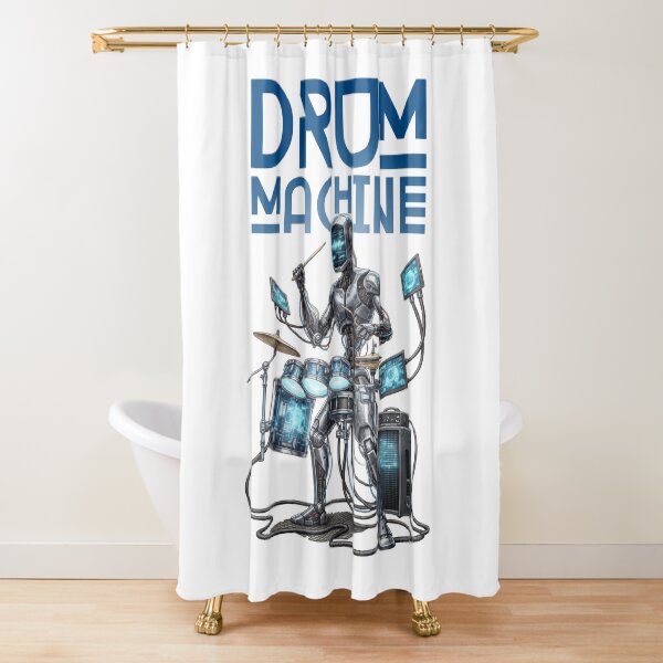 Item preview, AI robot playing futuristic drums - gift for drummer designed and sold by I-dsgn.