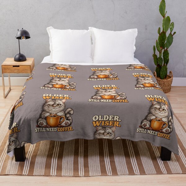 Item preview, Older, Wiser, Still Need Coffee – Funny Cat T-Shirt designed and sold by NinaCreator.