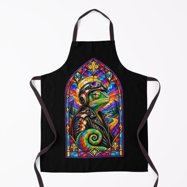 Item preview, Biker Chameleon Stained Glass Art designed and sold by TomFrontierArt.