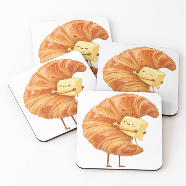 Item preview, Kawaii croissant hugs butter Sweet pastry Breakfast designed and sold by LongIslandDesgn.