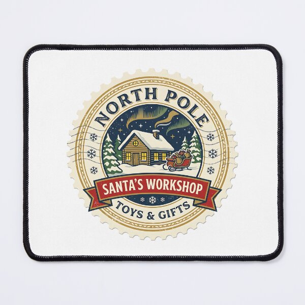Item preview, Santa's Workshop North Pole Vintage Christmas Stamp designed and sold by Stamped_Style.