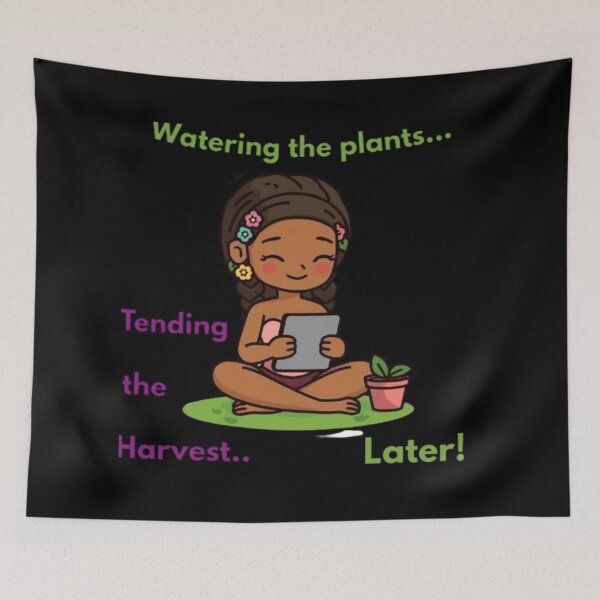 Item preview, Funny Demeter Goddess of Harvest Plant Procrastination Cartoon designed and sold by LazyDayzCo.