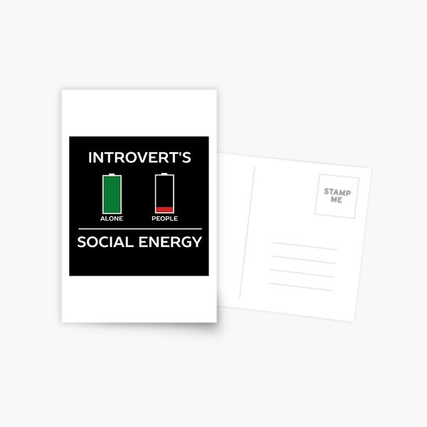 Energy Is Low Funny Introvert Humour Postcard