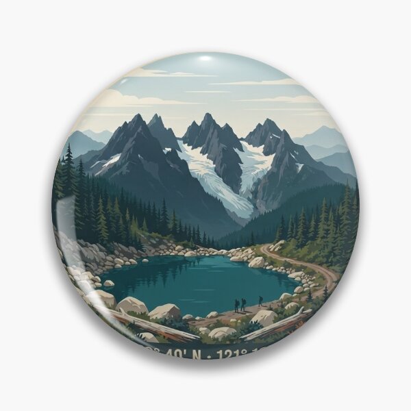 Item preview, North Cascades Washington Vintage Hiking Badge designed and sold by mnkyride.