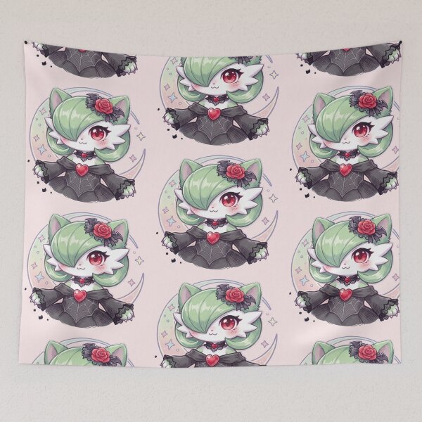 Item preview, Chibi Gothic Garden Voir Cat Halloween Aesthetic Art Halloween  designed and sold by CuteKats.