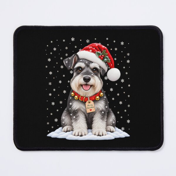 Item preview, Schnauzer Christmas with a Santa Hat and Snowy Winter Paws designed and sold by Resdoploder.