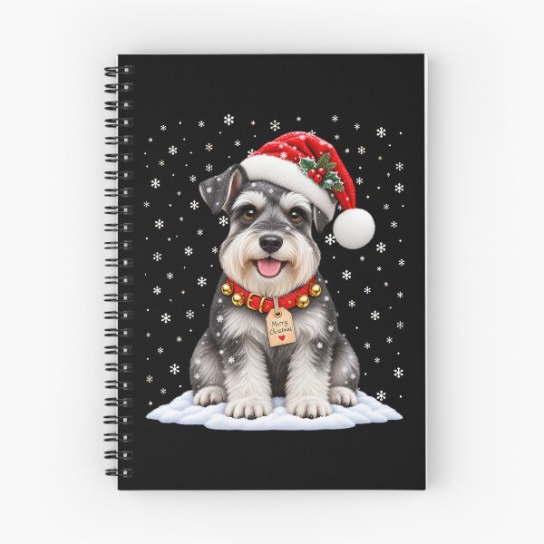 Item preview, Schnauzer Christmas with a Santa Hat and Snowy Winter Paws designed and sold by Resdoploder.