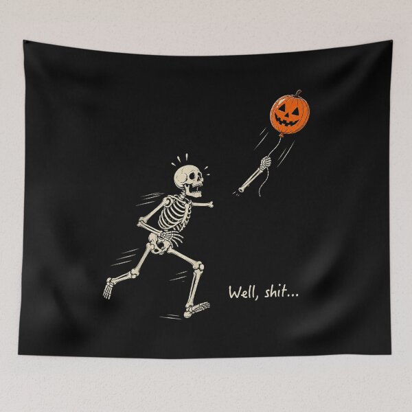 Item preview, Skeleton Lost Balloon Retro Funny Saying Halloween designed and sold by Chaya Reid.