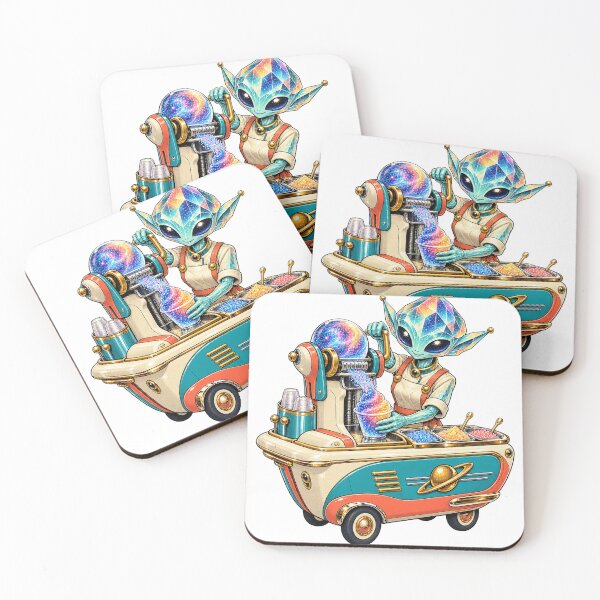 Item preview, Alien Ice Cream Truck Galactic Ice Cream Shaved Ice Retro Food Truck designed and sold by LongIslandDesgn.