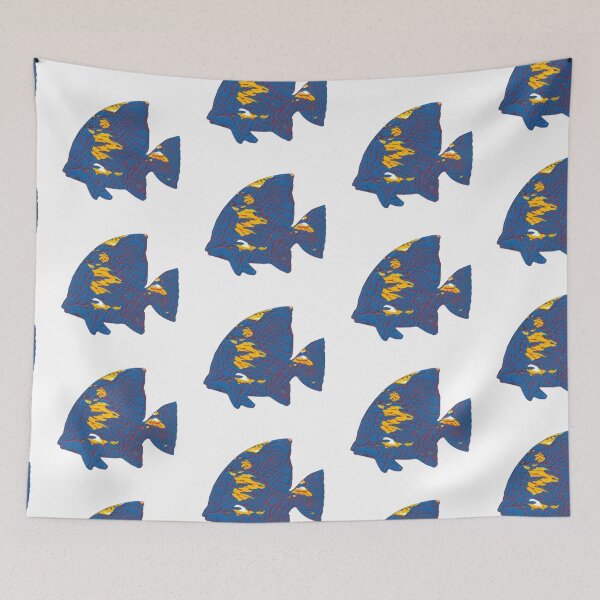 Item preview, Copy of Experimental decalcomania colorful fish print designed and sold by Kendica.