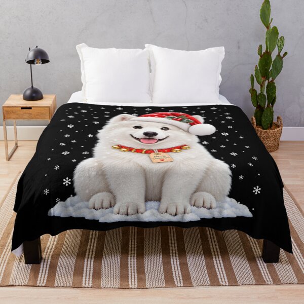 Item preview, Samoyed Christmas with a Red Santa Hat and Holiday Cheer designed and sold by jamesdurhaman.