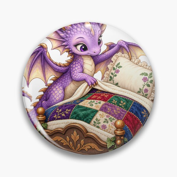 Item preview, Cute purple dragon in bed. Cozy sleep. Bedtime. designed and sold by LongIslandDesgn.