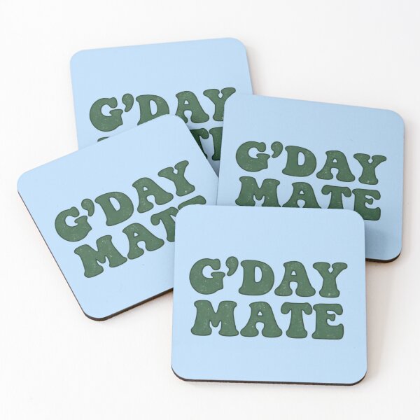Item preview, G'Day Mate Retro Groovy Australian Slang Vintage Green Typography Design designed and sold by Bhaskar Digital Art.