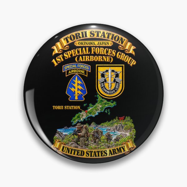 Item preview, Tori Station, Okibawa, Japan, 1st Bn, 1st Special Forces Group w Flash - SSI - with Oki Tng Scene  - 3D - Transparent designed and sold by Military Insignia Products.