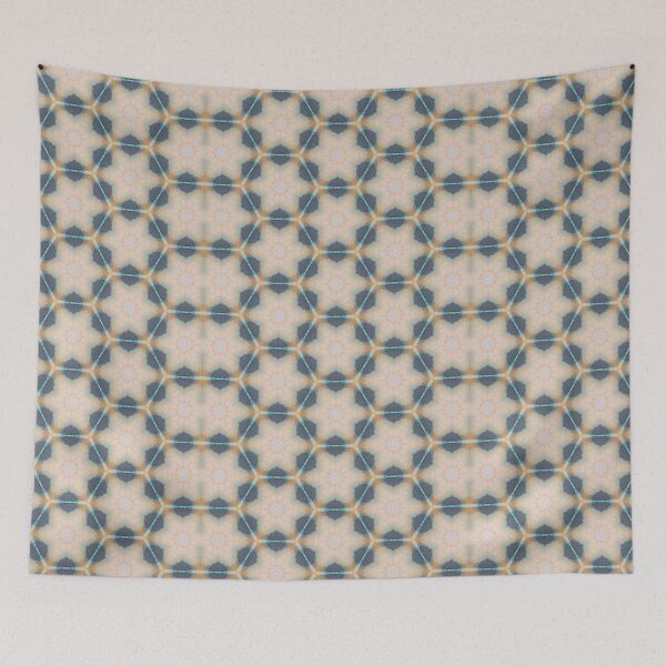 Item preview, Ochre Sand Charcoal Hexagonal Tile Pattern Mandala - Throw Pillow designed and sold by ArithraStudio.