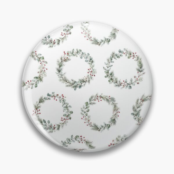 Artikelvorschau, Watercolor Christmas Wreaths Seamless Holiday Paper Pattern entworfen und verkauft von FuzionRaptor.