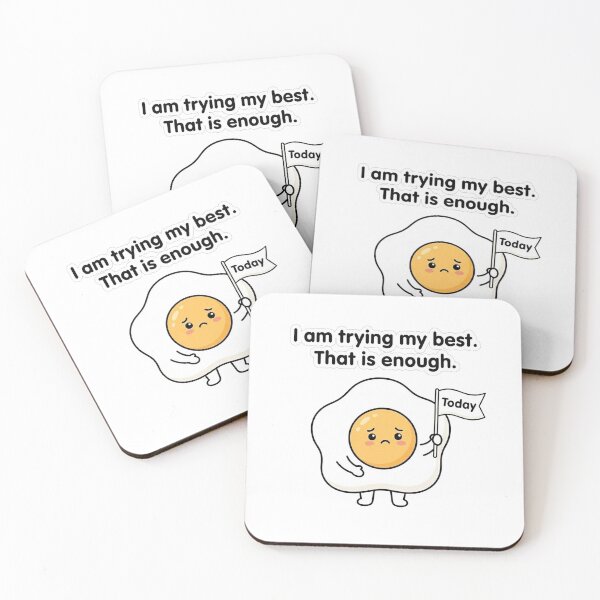 Item preview, I Am Trying My Best - Cute Anxious Egg Mental Health Shirt designed and sold by jrzvibe.