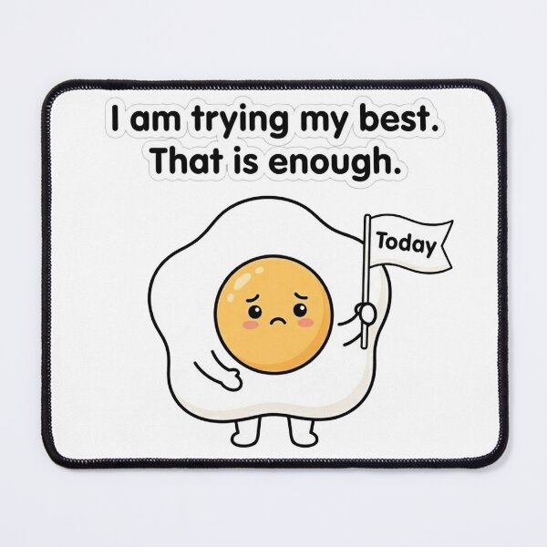 Item preview, I Am Trying My Best - Cute Anxious Egg Mental Health Shirt designed and sold by jrzvibe.