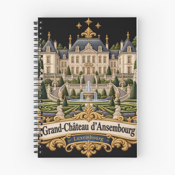 Item preview, Grand Château d’Ansembourg Luxembourg Ornate Embroidered Garden Art designed and sold by Emoji Emblems.