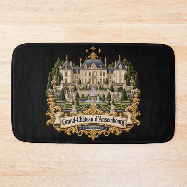 Item preview, Grand Château d’Ansembourg Luxembourg Ornate Embroidered Garden Art designed and sold by Emoji Emblems.