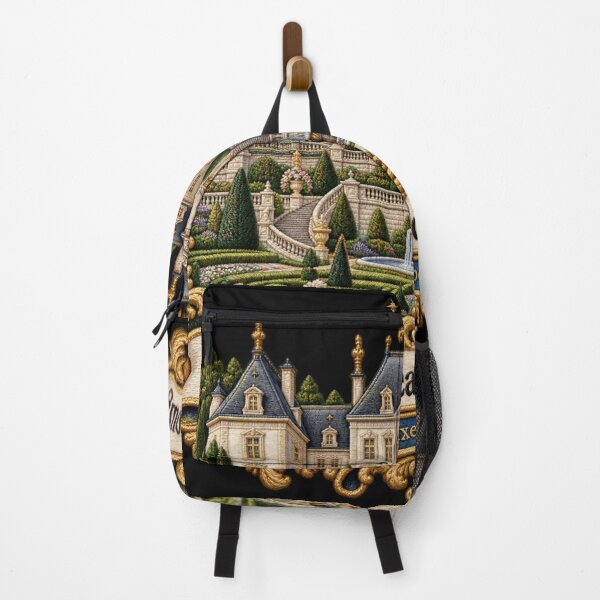 Item preview, Grand Château d’Ansembourg Luxembourg Ornate Embroidered Garden Art designed and sold by Emoji Emblems.