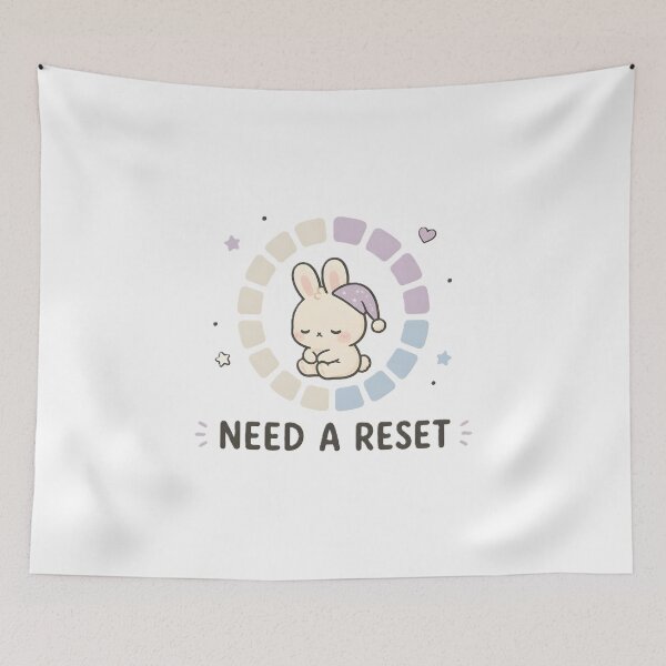 Item preview, Need a Reset Cute Sleepy Bunny Pastel Kawaii Introvert Design designed and sold by dreamz-world.