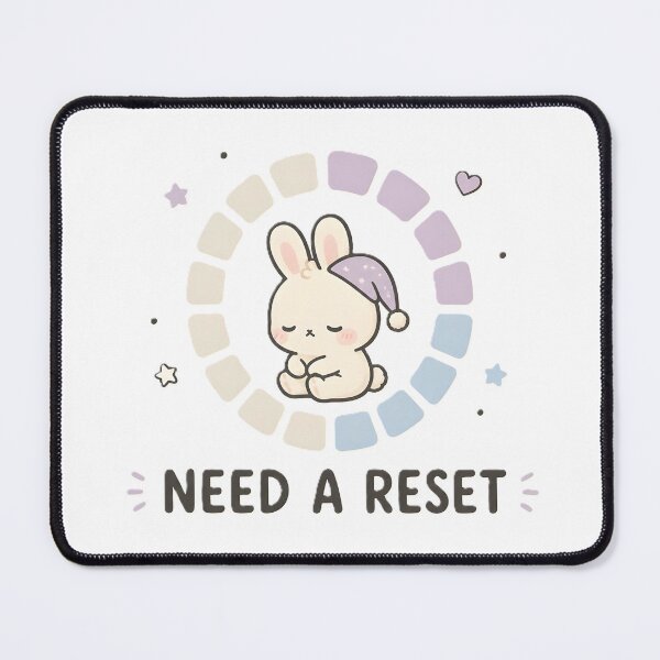Item preview, Need a Reset Cute Sleepy Bunny Pastel Kawaii Introvert Design designed and sold by dreamz-world.