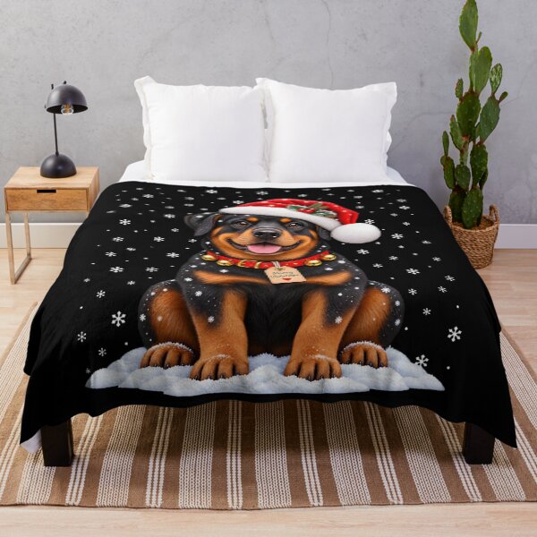 Item preview, Rottweiler Christmas with a Santa Hat and Gold Charm designed and sold by jamesdurhaman.