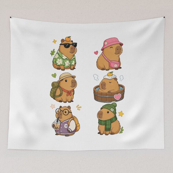 Item preview, Chibi Kawaii Capybara Cute Illustration designed and sold by Amazing Design Store.