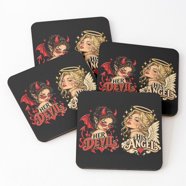 Item preview, Her Devil His Angel Matching Couple Design designed and sold by Furflix.