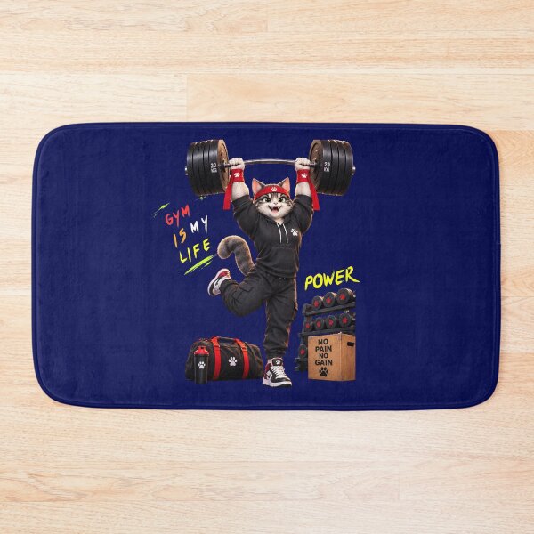 Item preview, Gym Is My Life Power Cat Lifting Weights Funny Fitness Shirt designed and sold by Ibrahimsaeed27.