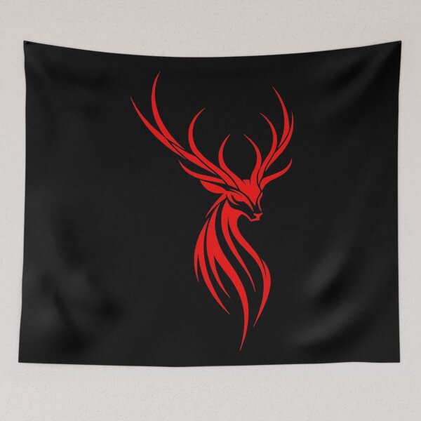 Item preview, Crimson Stag Tribal Art – Majestic Red Deer designed and sold by ClubVacay.
