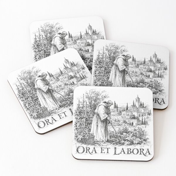Item preview, Ora et Labora – Medieval Monk Engraving designed and sold by JanChryzostom.