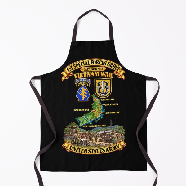 Item preview, 1st Special Forces Group w Flash - SSI - Vietnam Map w Selected Team Locations - A Camp Scene - 3D - Transparent designed and sold by Military Insignia Products.