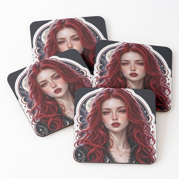 Item preview, Crimson Moon Witch – Gothic Red-Haired Beauty designed and sold by Alcyone-Blue.
