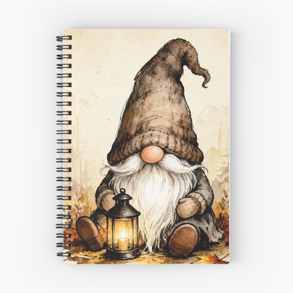 Item preview, Cozy Autumn Gnome with Lantern – Vintage Fall Watercolor Art designed and sold by Darlin8888.