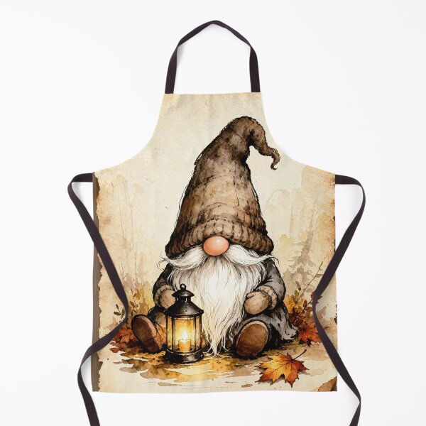 Item preview, Cozy Autumn Gnome with Lantern – Vintage Fall Watercolor Art designed and sold by Darlin8888.
