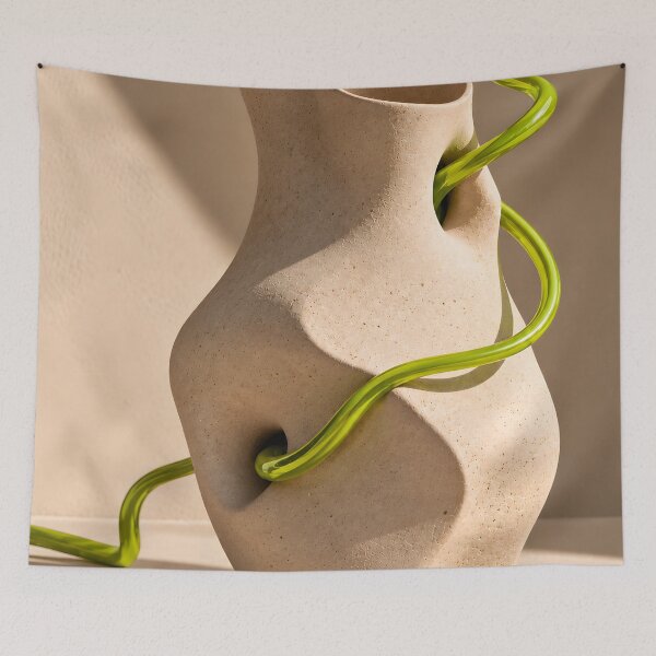 Item preview, Sculptural Stone Vase with a Lime Green Ribbon designed and sold by Sed94.