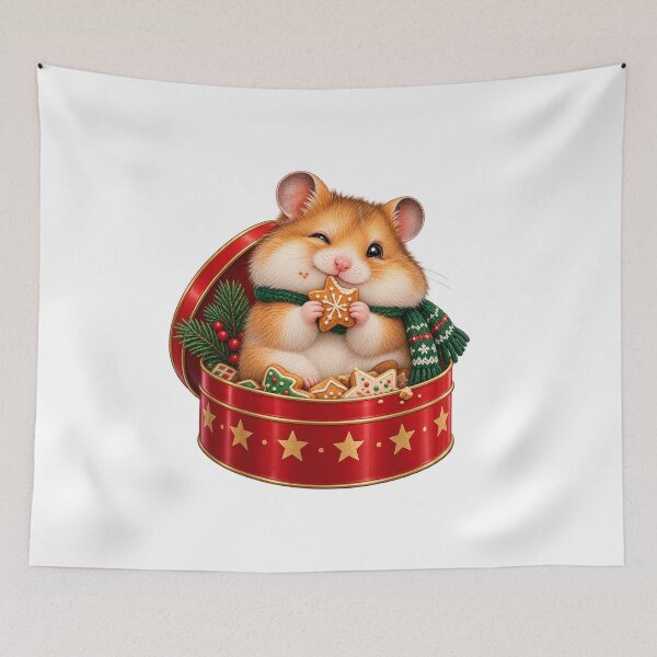 Item preview, Christmas Hamster in Cookie Tin Cute Holiday Pet designed and sold by StyleLap.