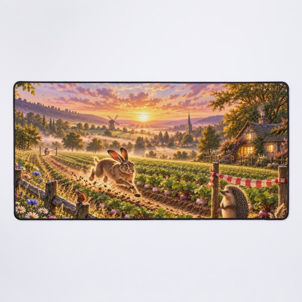 Item preview, The hare and the hedgehog in the vegetable garden designed and sold by _ARLUNA_.