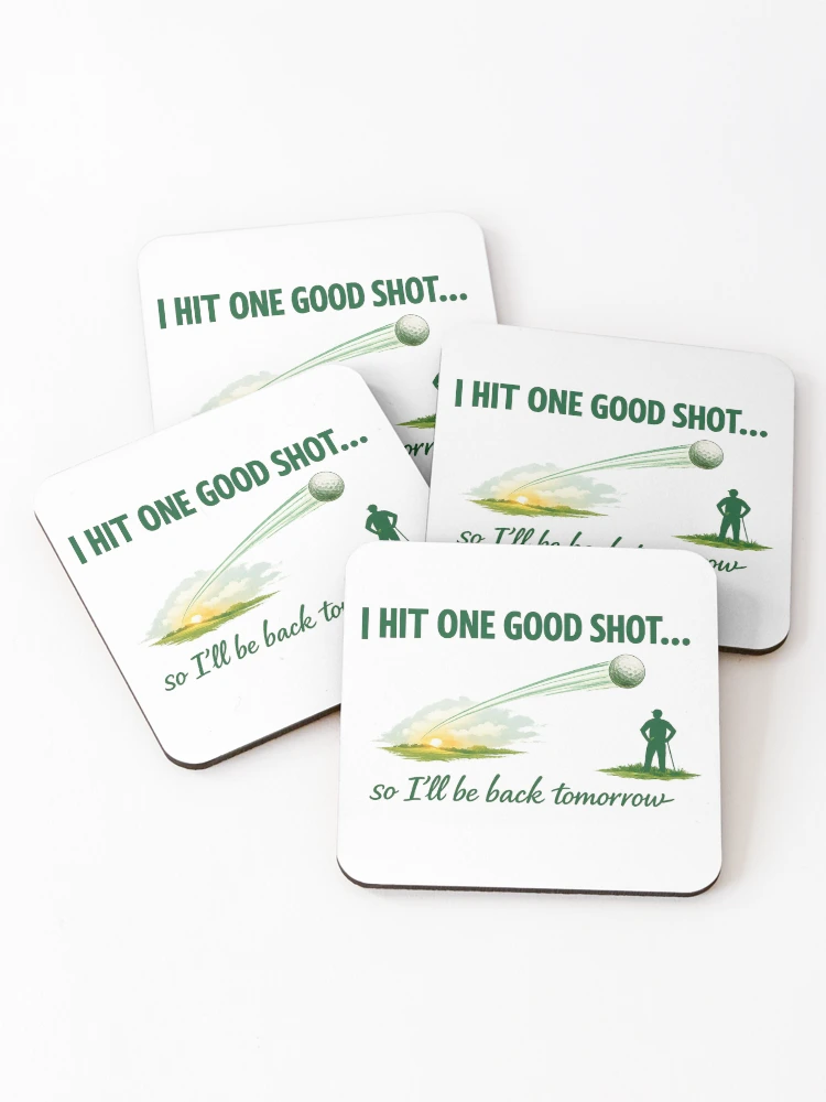 Thumbnail 1 of 5, Coasters (Set of 4), One Good Shot Golf Design designed and sold by RMBPrintStudio.